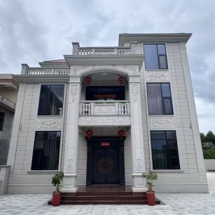 宝鸡 芝麻白石材别墅干挂案例展示