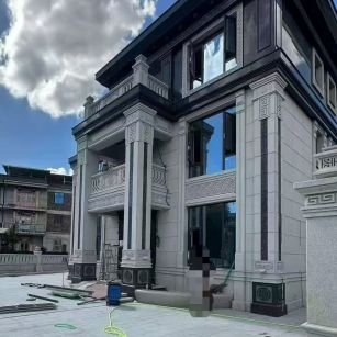 宝鸡 别墅干挂，芝麻白与芝麻黑完美配合