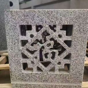 宝鸡 芝麻白花岗岩镂空雕花灯笼